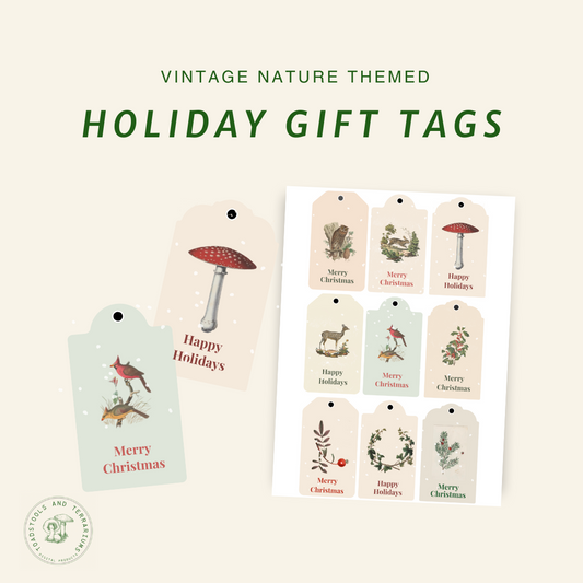 Free Printable Holiday Gift Tags Featuring Victorian Animals and Botanicals