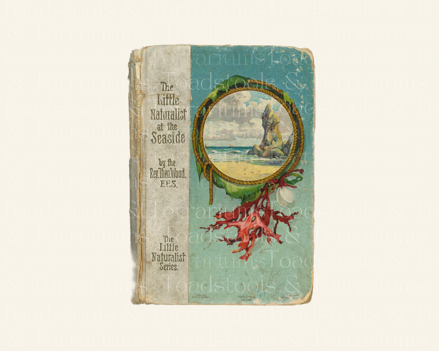 Antique Seaside Book Cover Graphic and Frame DIGITAL DOWNLOAD