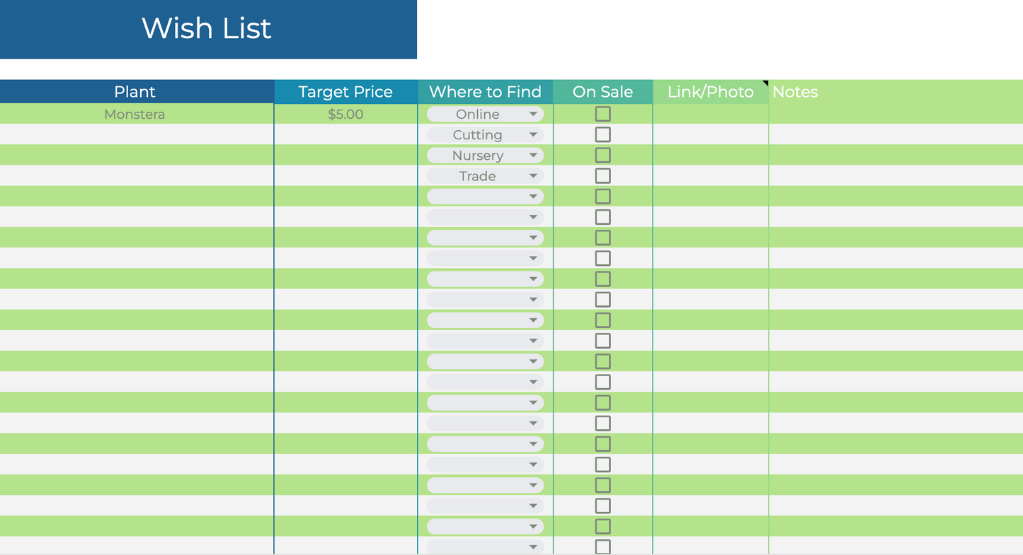 Plant Care Tracker Houseplant Watering Spreadsheet Digital Plant Care Schedule for Google Sheets