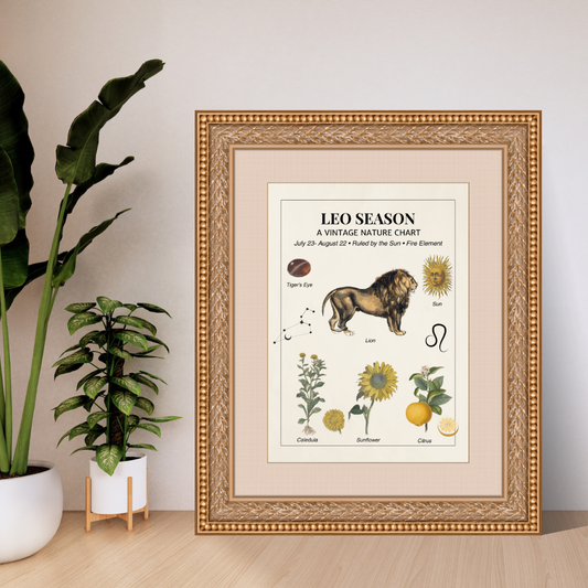 Leo Season Printable Chart – Zodiac Nature Wall Art (♌)