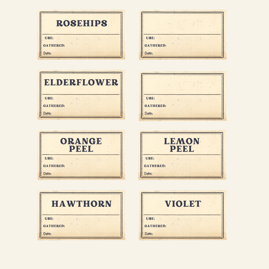 Vintage Apothecary Labels – Free Printable Herb & Botanical Labels | Digital PDF Download