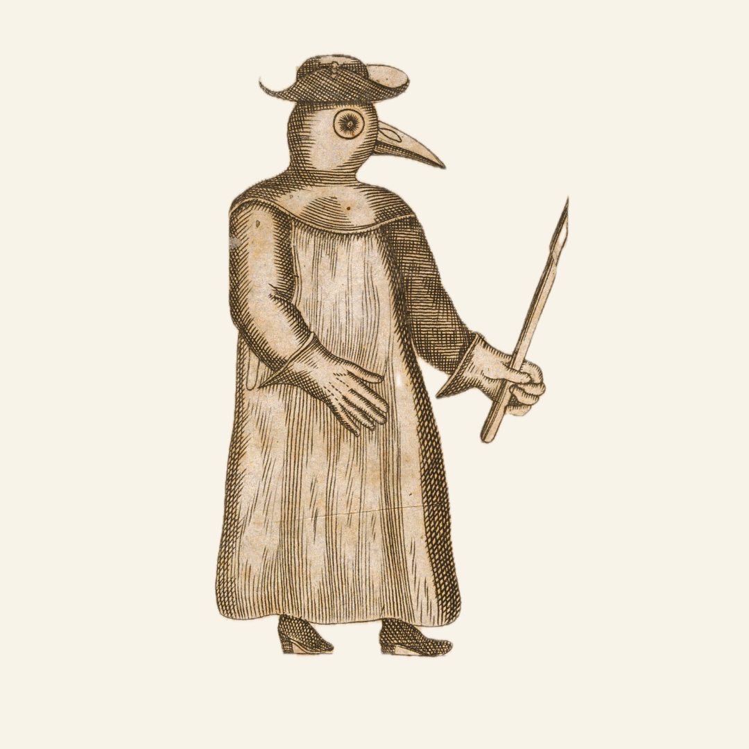 Antique Plague Doctor Illustration – 1700s Manuscript | Digital Download JPG & PNG (300 DPI)
