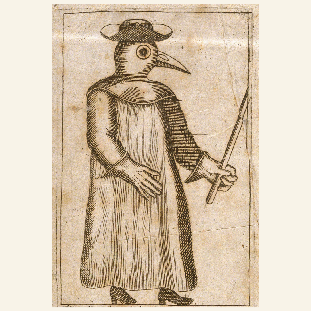 Antique Plague Doctor Illustration – 1700s Manuscript | Digital Download JPG & PNG (300 DPI)